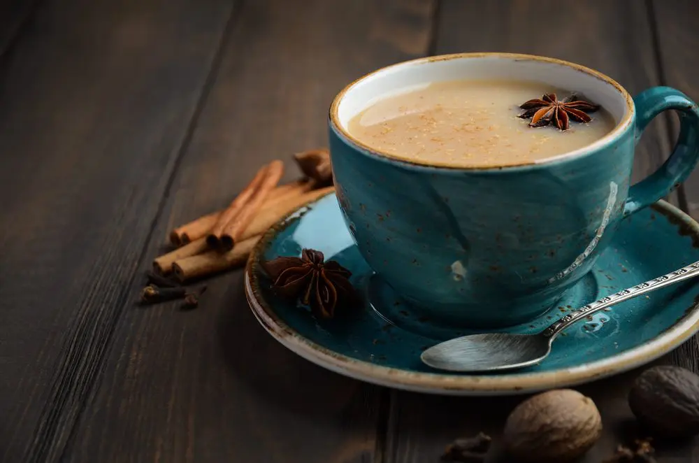 chai in a turquoise mug