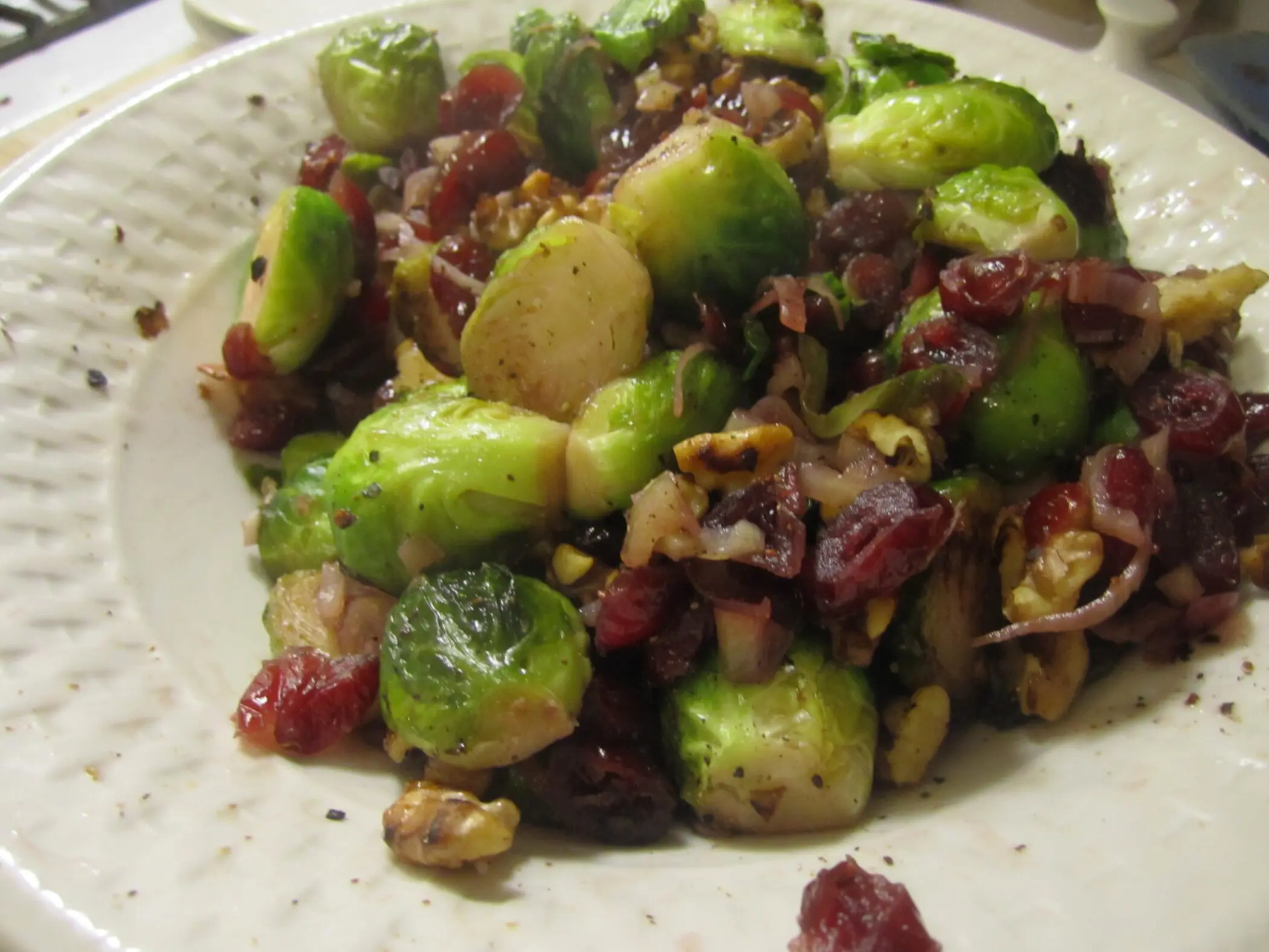 brussels sprouts with cranberries and toasted walnuts