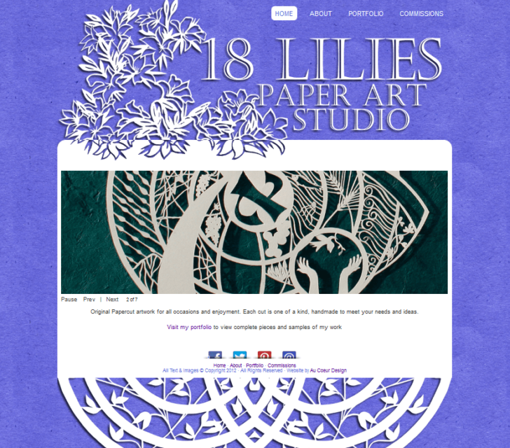 18 lilies paper art studio website