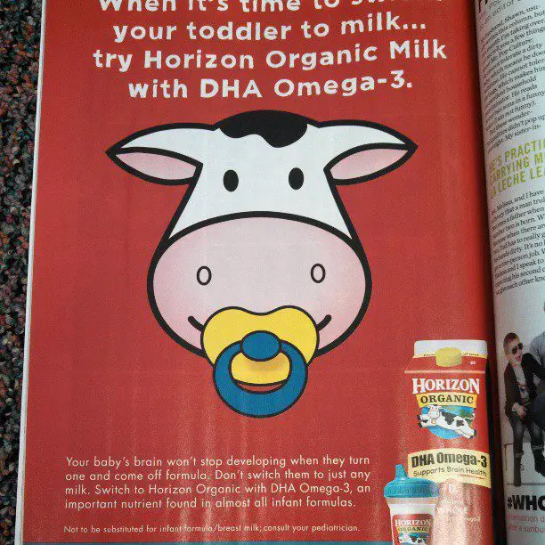 Horizon Organic Milk Ad Assumes Formula Use