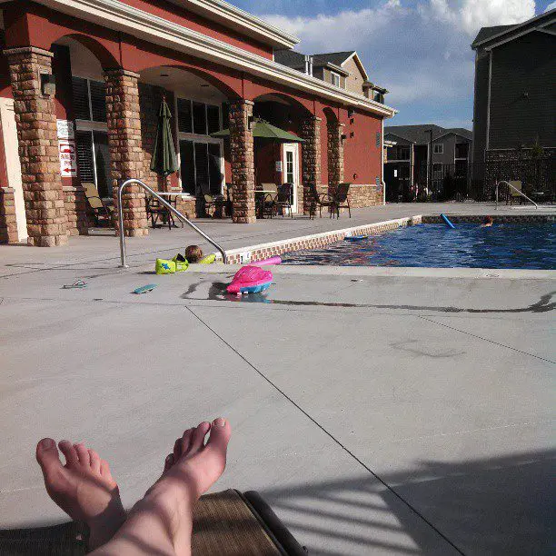 Poolside Evenings in Apartment Living.