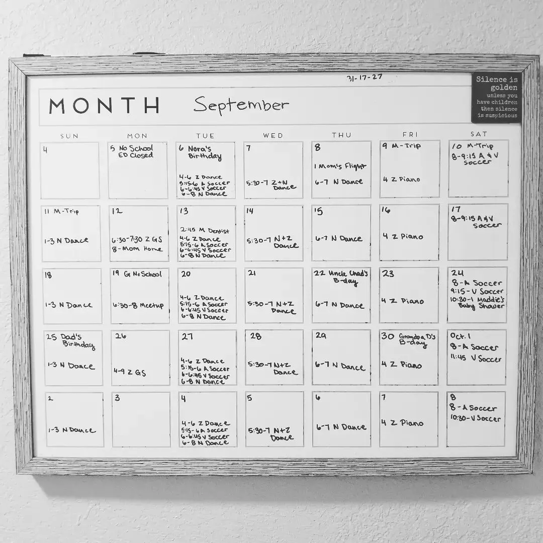 This Month’s Calendar
