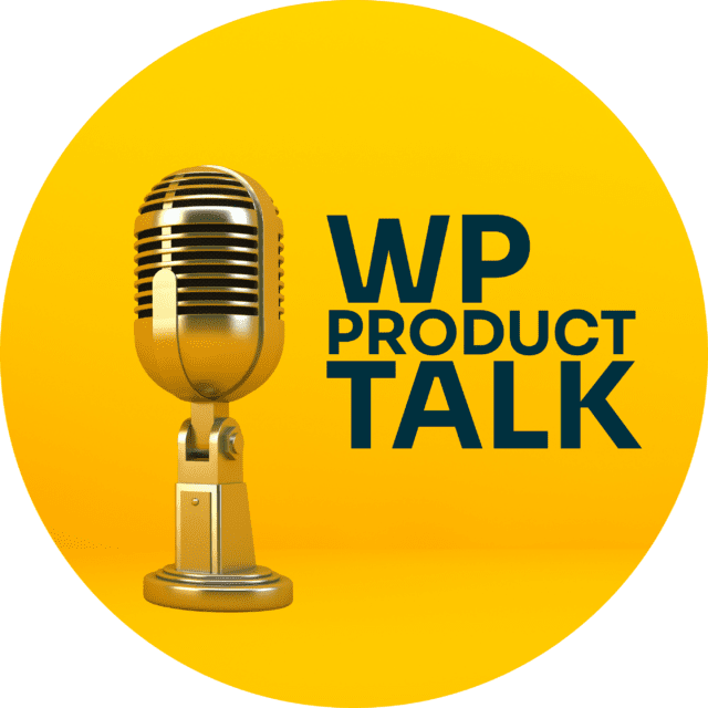 WP Product Talk logo with a silver microphone.