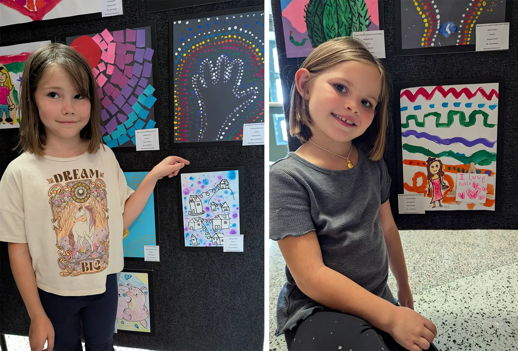 Addie & Vivi’s Art on Display at the Library