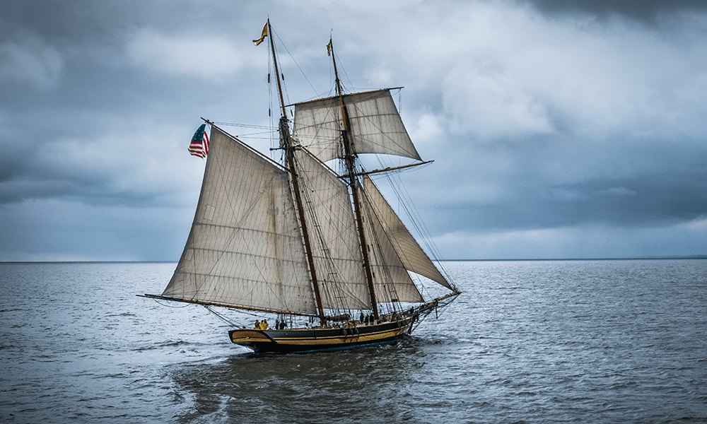 pride of baltimore 2 ship on ocean