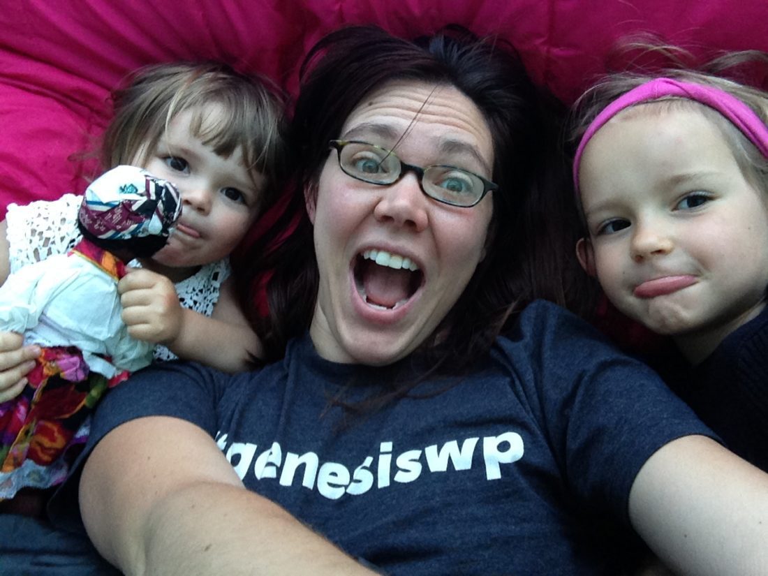 amber, nora, and zara sleeping bag selfie with goofy faces