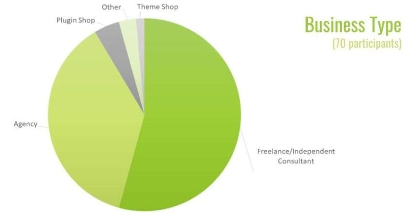work/life balance survey participant business type - pie chart