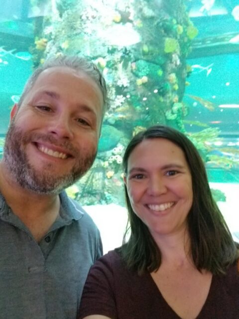 taking a selfie at the aquarium